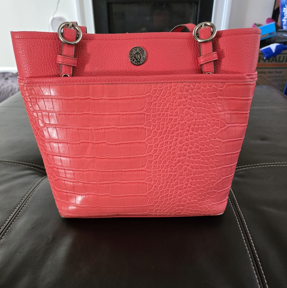 Used Anne Klein leather Purse Salmon color